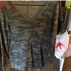 Free People Camo Thermal Top